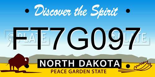FT7G097 North Dakota License Plate