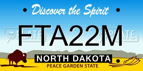 FTA22M North Dakota License Plate