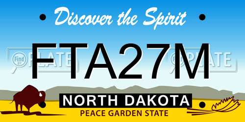 FTA27M North Dakota License Plate