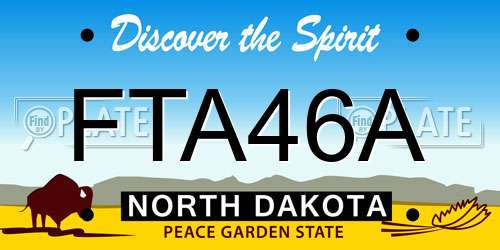 FTA46A North Dakota License Plate