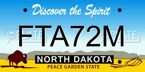FTA72M North Dakota License Plate