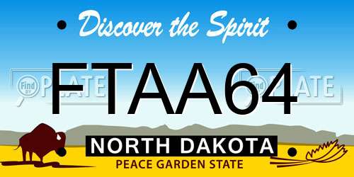 FTAA64 North Dakota License Plate