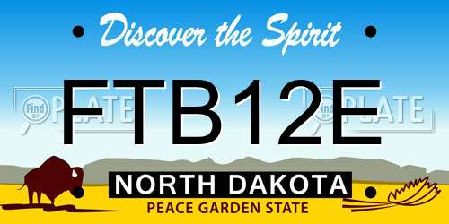 FTB12E North Dakota License Plate