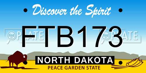 FTB173 North Dakota License Plate
