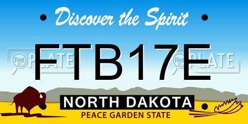 FTB17E North Dakota License Plate