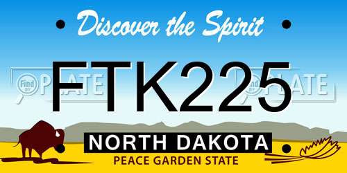 FTK225 North Dakota License Plate