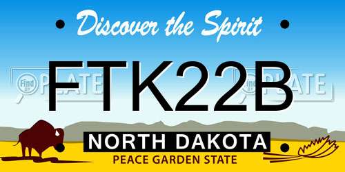 FTK22B North Dakota License Plate