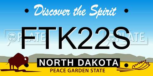 FTK22S North Dakota License Plate