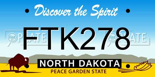 FTK278 North Dakota License Plate