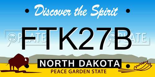 FTK27B North Dakota License Plate