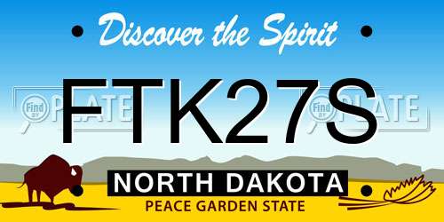 FTK27S North Dakota License Plate