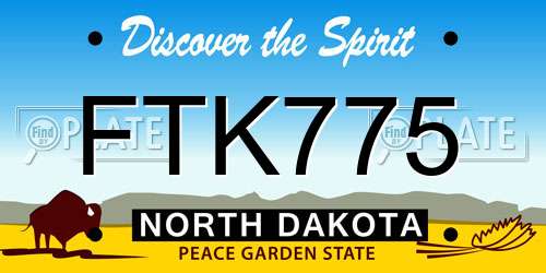 FTK775 North Dakota License Plate
