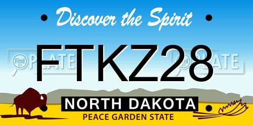 FTKZ28 North Dakota License Plate
