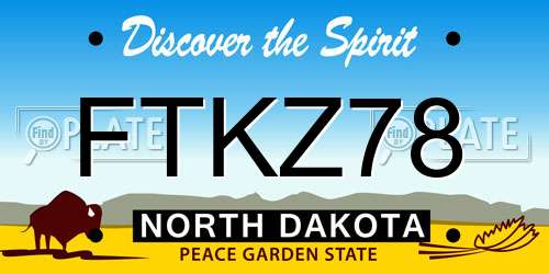 FTKZ78 North Dakota License Plate