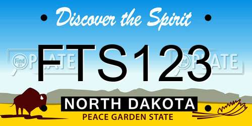 FTS123 North Dakota License Plate