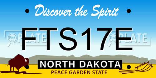 FTS17E North Dakota License Plate