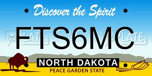 FTS6MC North Dakota License Plate