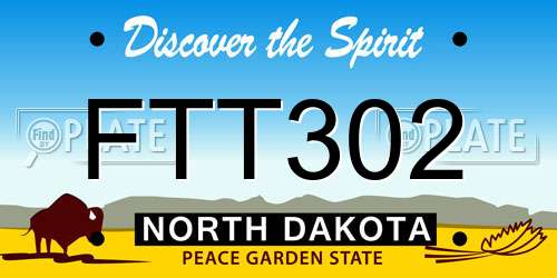 FTT302 North Dakota License Plate