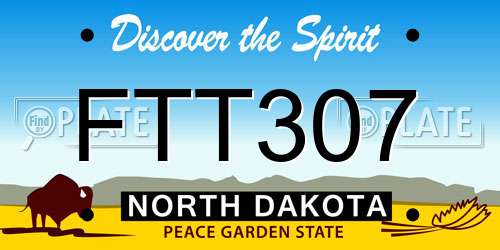 FTT307 North Dakota License Plate