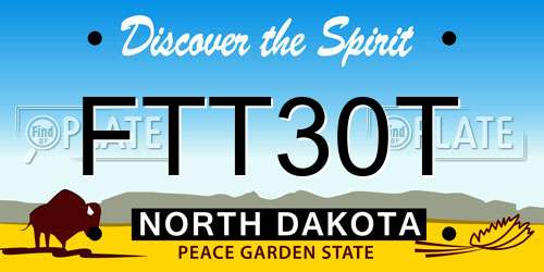FTT30T North Dakota License Plate