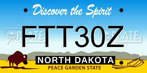 FTT30Z North Dakota License Plate