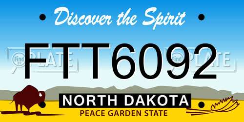 FTT6092 North Dakota License Plate
