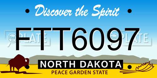 FTT6097 North Dakota License Plate