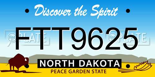 FTT9625 North Dakota License Plate