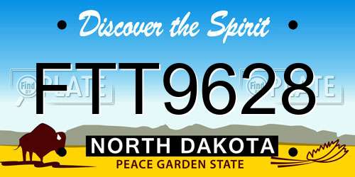 FTT9628 North Dakota License Plate