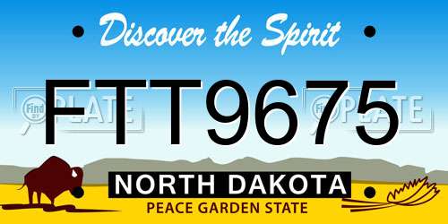 FTT9675 North Dakota License Plate