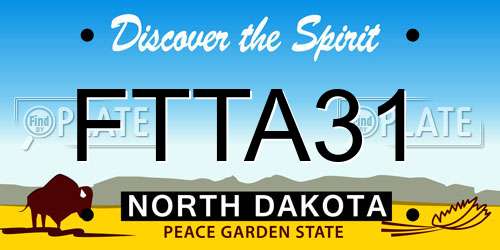 FTTA31 North Dakota License Plate
