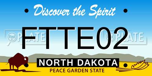 FTTE02 North Dakota License Plate