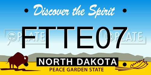FTTE07 North Dakota License Plate