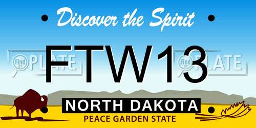 FTW13 North Dakota License Plate