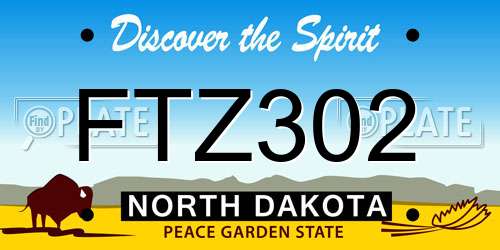 FTZ302 North Dakota License Plate
