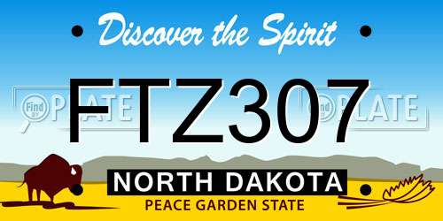 FTZ307 North Dakota License Plate