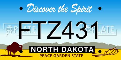 FTZ431 North Dakota License Plate