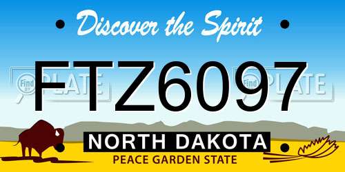 FTZ6097 North Dakota License Plate