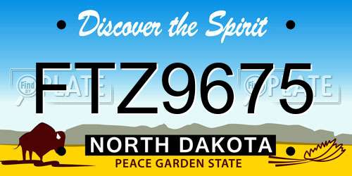 FTZ9675 North Dakota License Plate