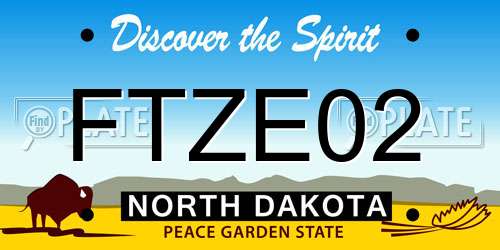 FTZE02 North Dakota License Plate