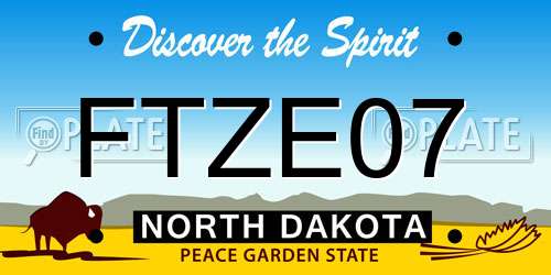 FTZE07 North Dakota License Plate