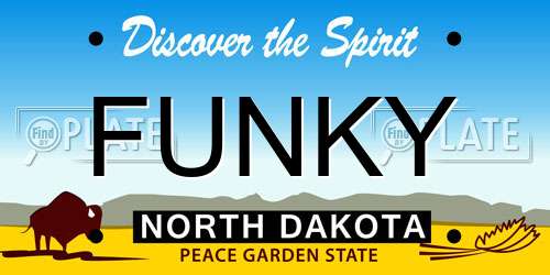 FUNKY North Dakota License Plate