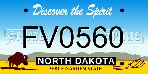 FV0560 North Dakota License Plate