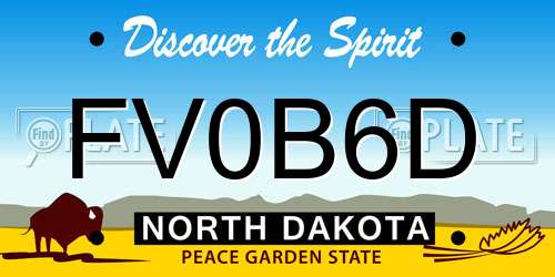 FV0B6D North Dakota License Plate