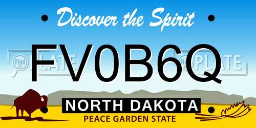 FV0B6Q North Dakota License Plate