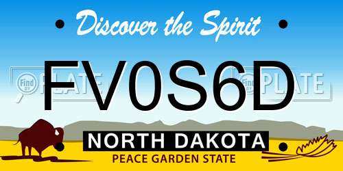 FV0S6D North Dakota License Plate
