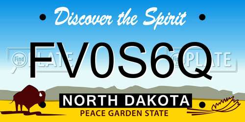 FV0S6Q North Dakota License Plate
