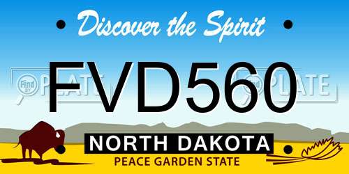 FVD560 North Dakota License Plate