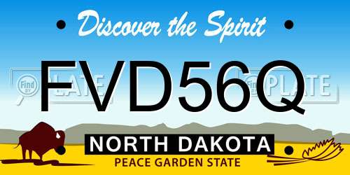 FVD56Q North Dakota License Plate