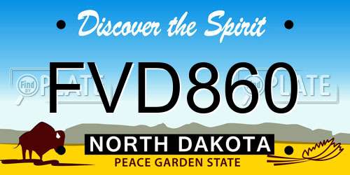 FVD860 North Dakota License Plate